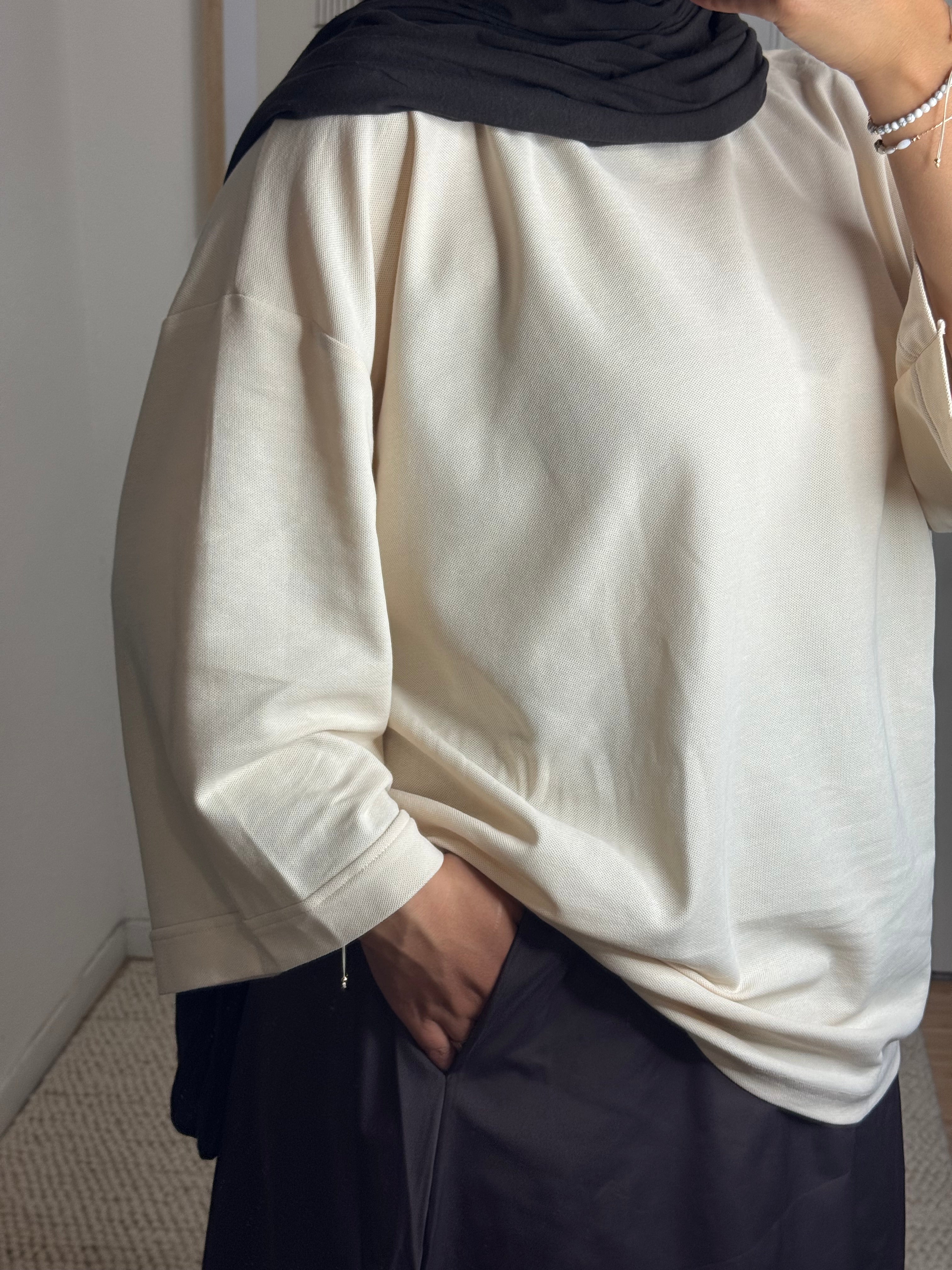 T-shirt oversize qualité premium beige