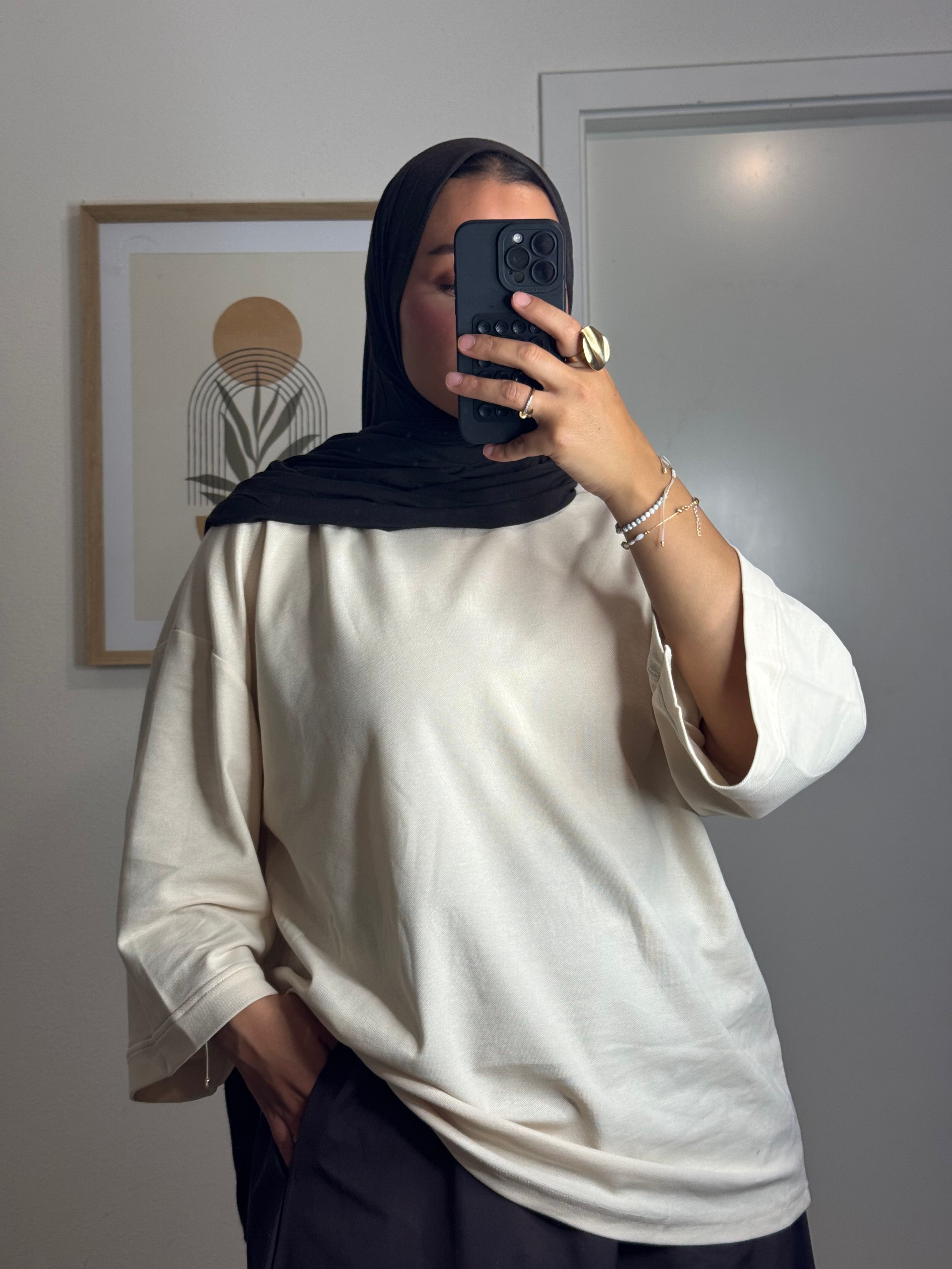 T-shirt oversize qualité premium beige