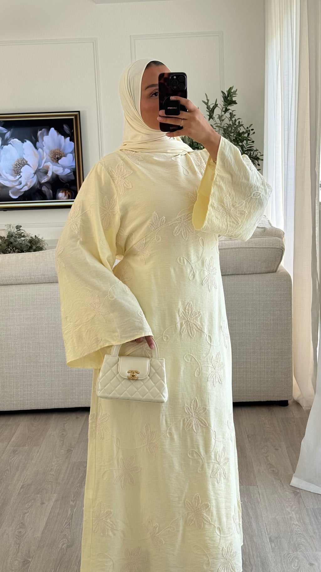 Robe brodée | Jaune