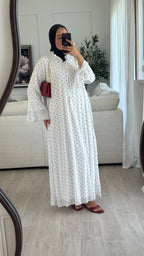 Robe à pois mousseline | Blanc