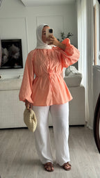 Blouse 100% cotton | Orange