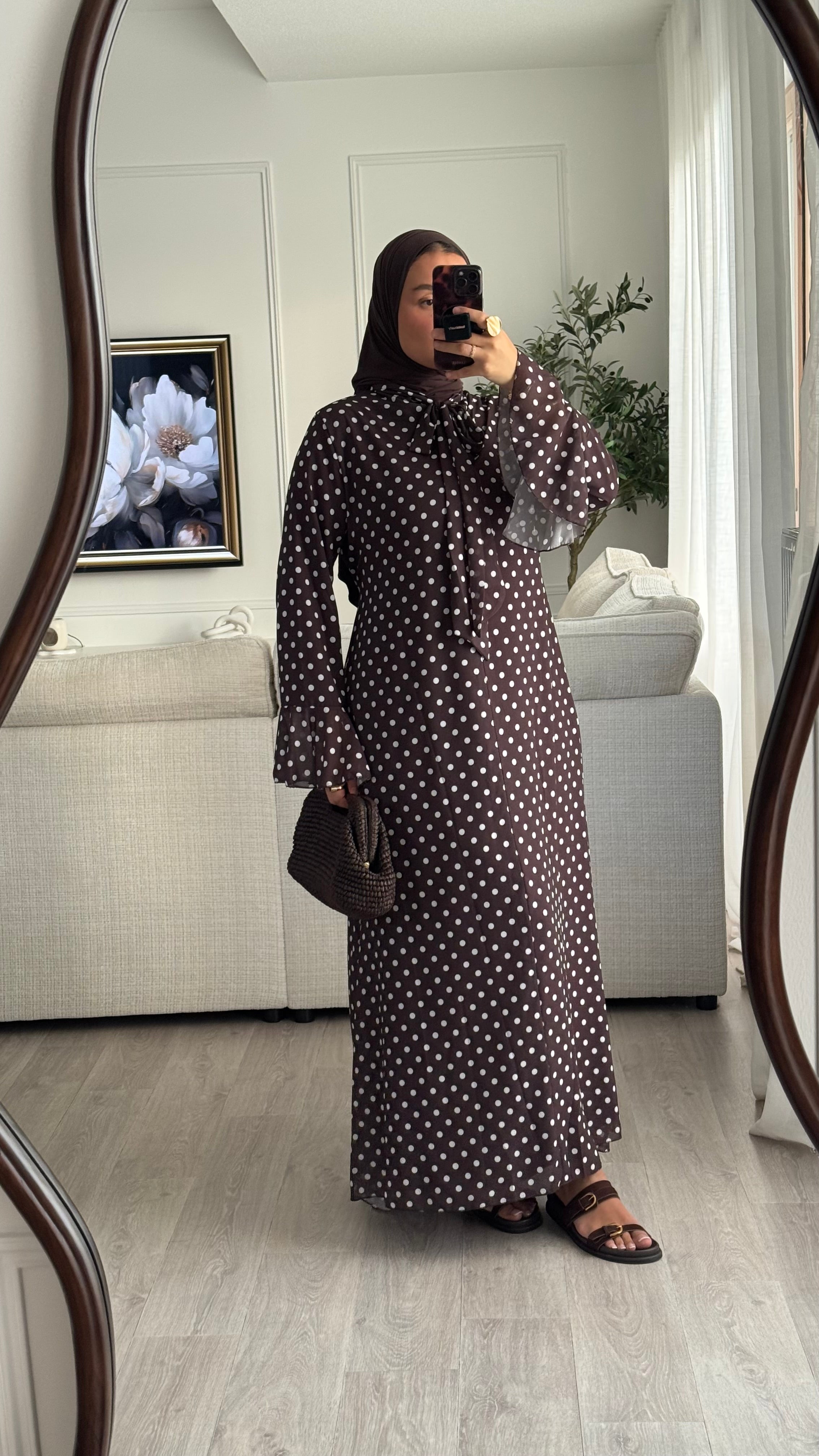 Robe à pois Kayna | Chocolat