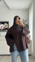 Blouse fentes | Chocolat