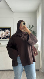 Blouse fentes | Chocolat