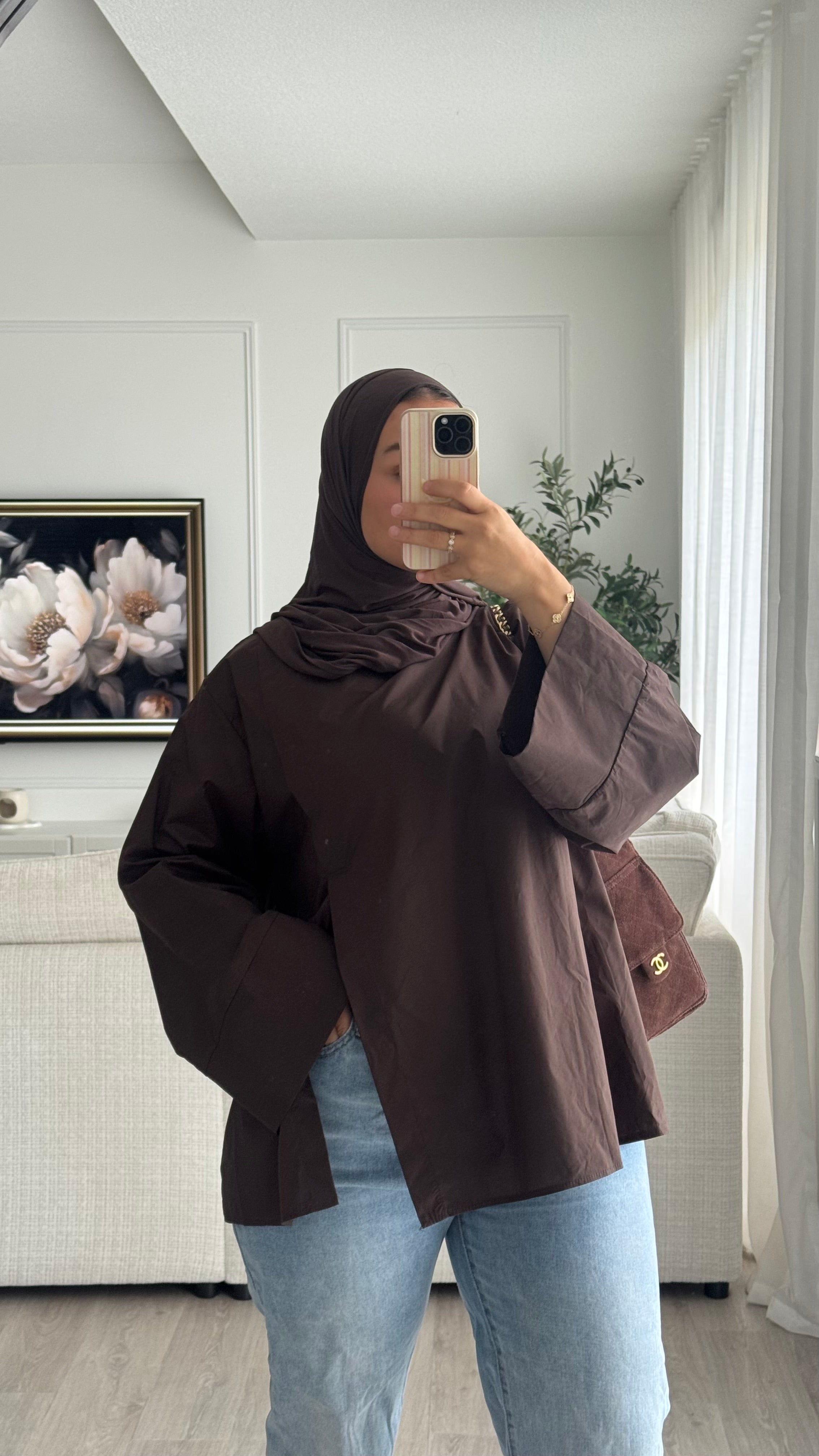 Blouse fentes | Chocolat