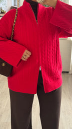 Gilet torsadée | Rouge
