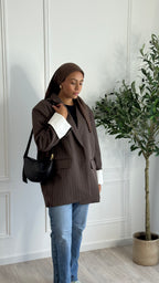 Blazer Oversize a rayure l Mocca
