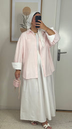 Chemise oversize rayée | rose