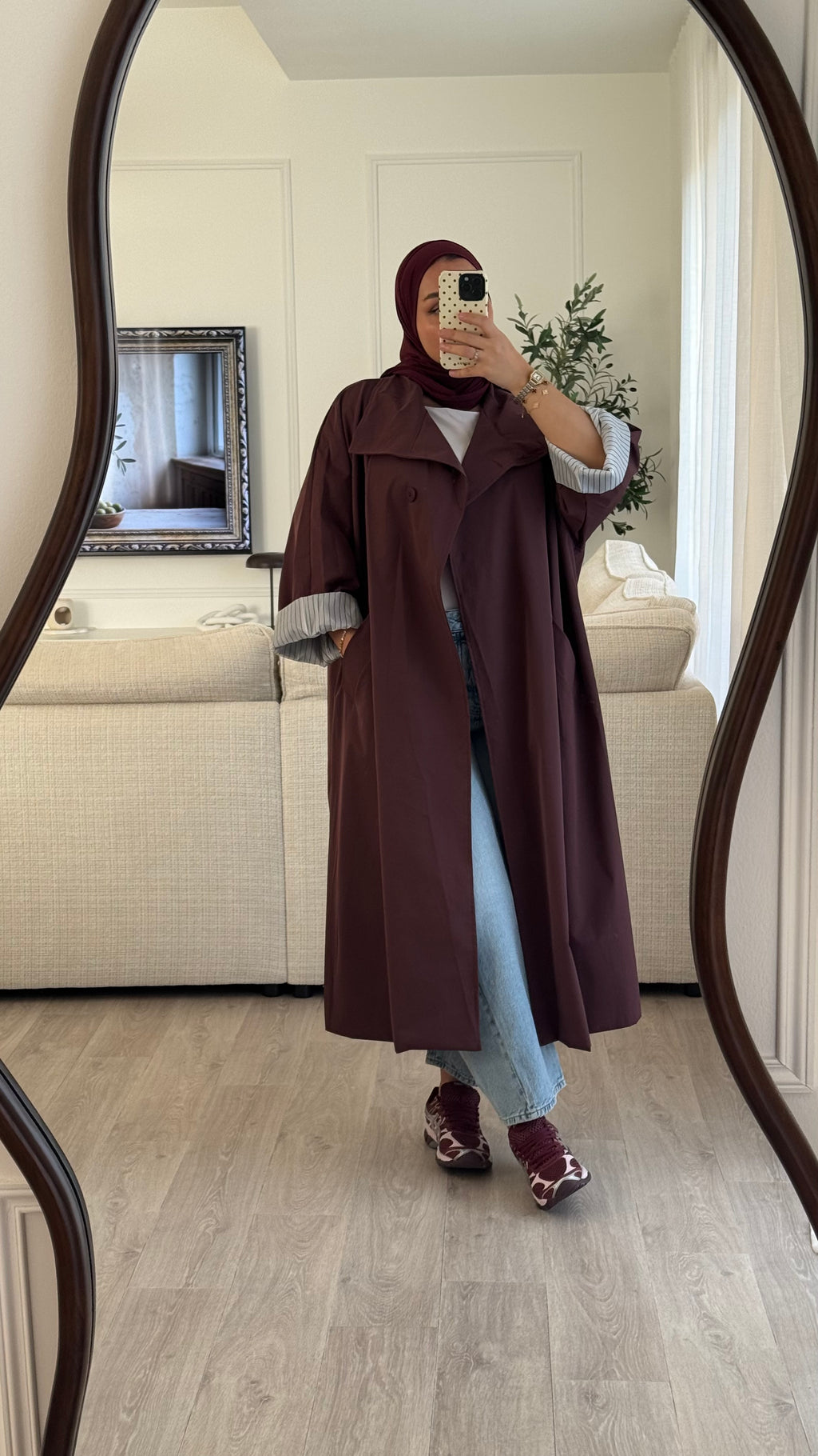 Trench Long Oversize | bordeaux