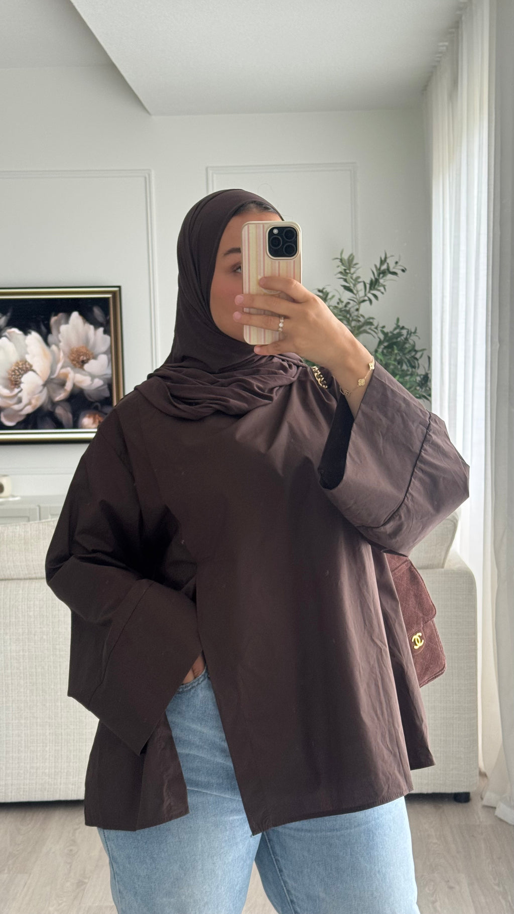 Blouse fentes | Chocolat