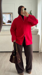 Gilet torsadée | Rouge