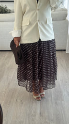 Jupe Organza pois  | Chocolat
