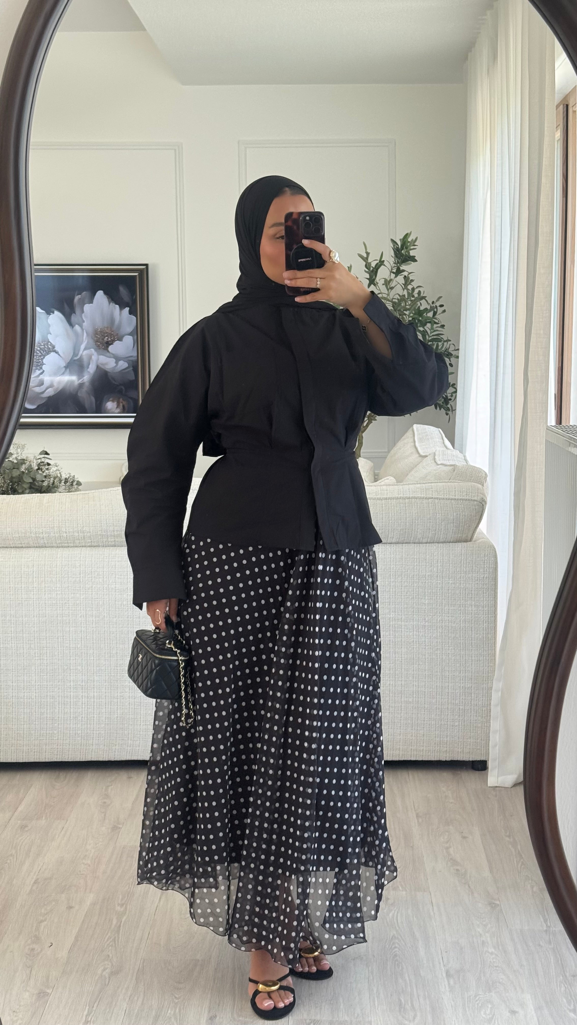 Jupe Organza pois  | Noir