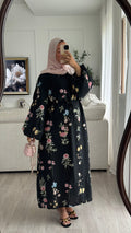 Robe Linaïa | Noir fleuris