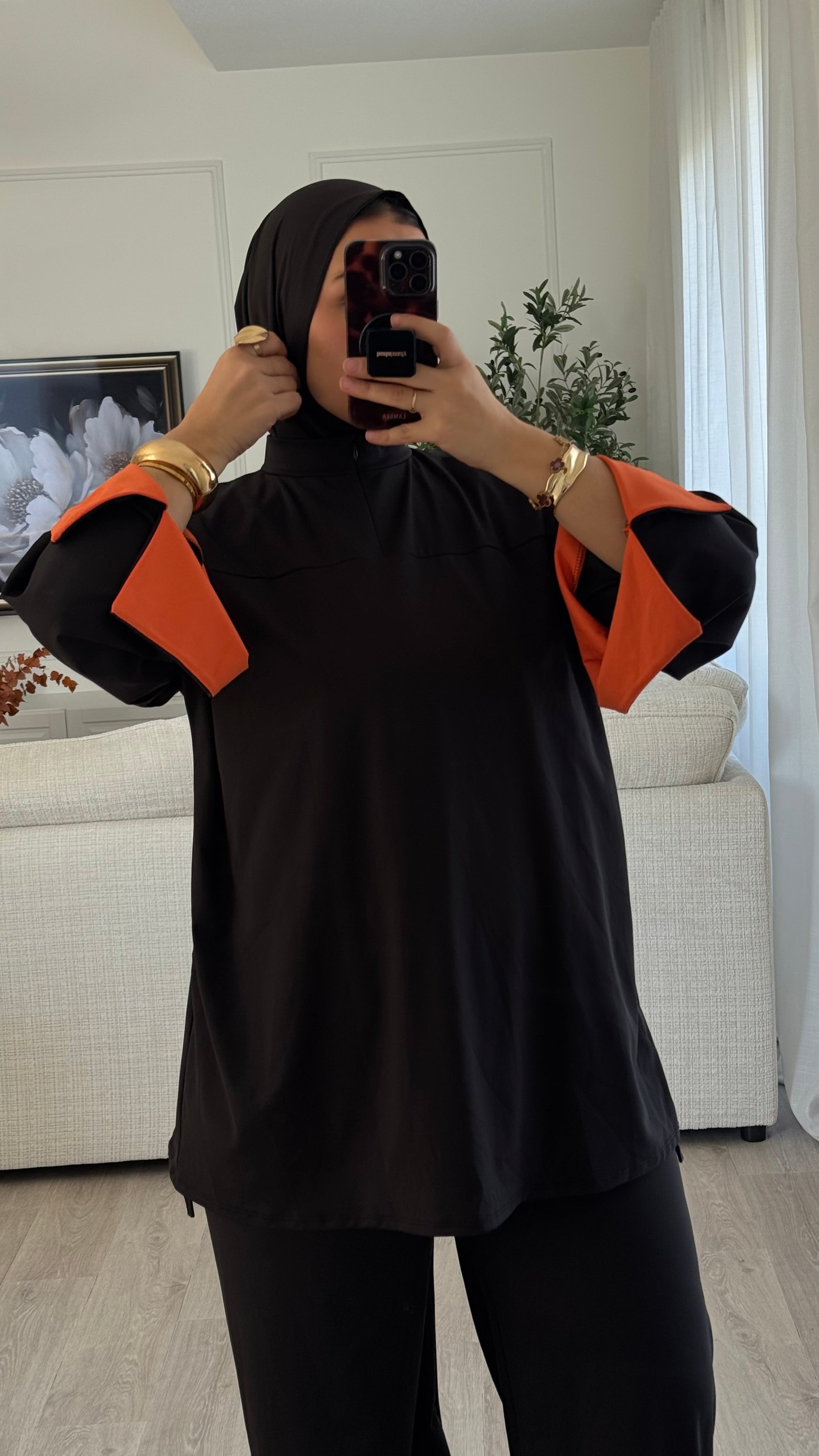 Burkini Lycia | Noir - Orange