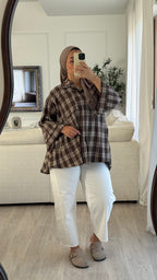 Chemise Oversize à carreaux | Chocobeige