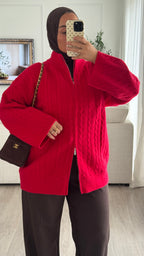Gilet torsadée | Rouge