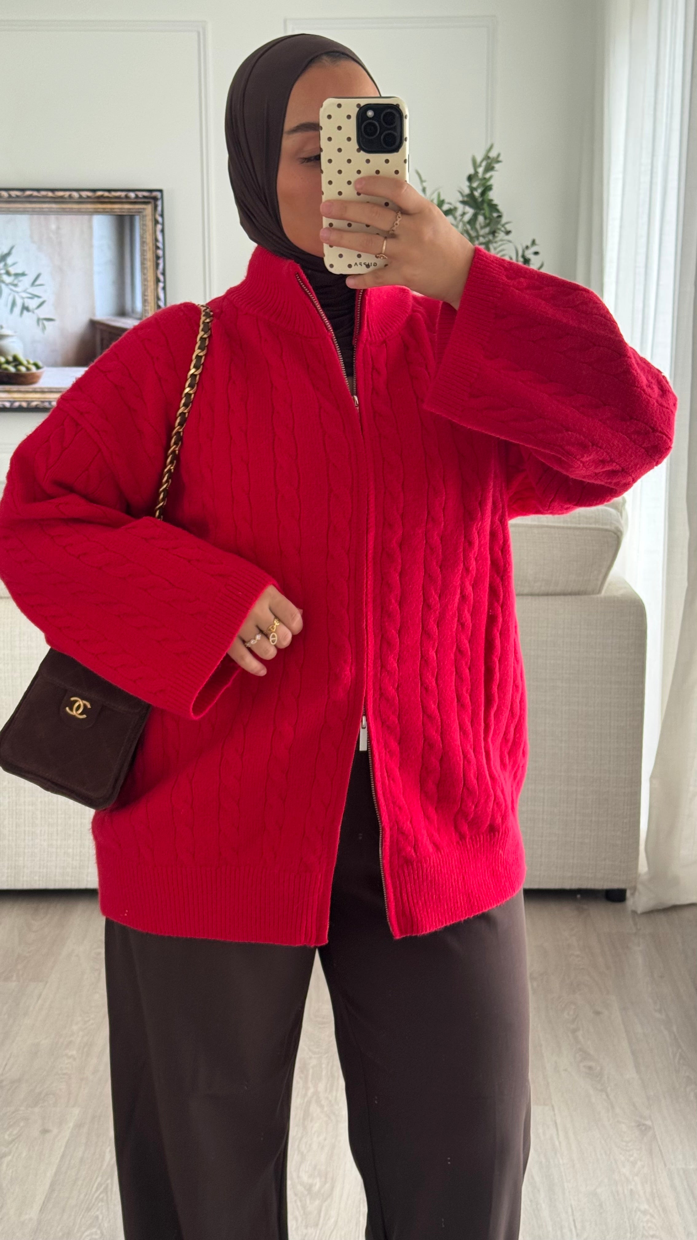 Gilet torsadée | Rouge
