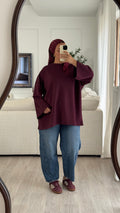 T-shirt Oversize en modal | Burgundy