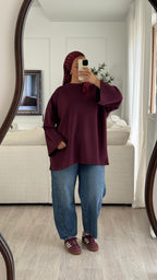 T-shirt Oversize en modal | Burgundy
