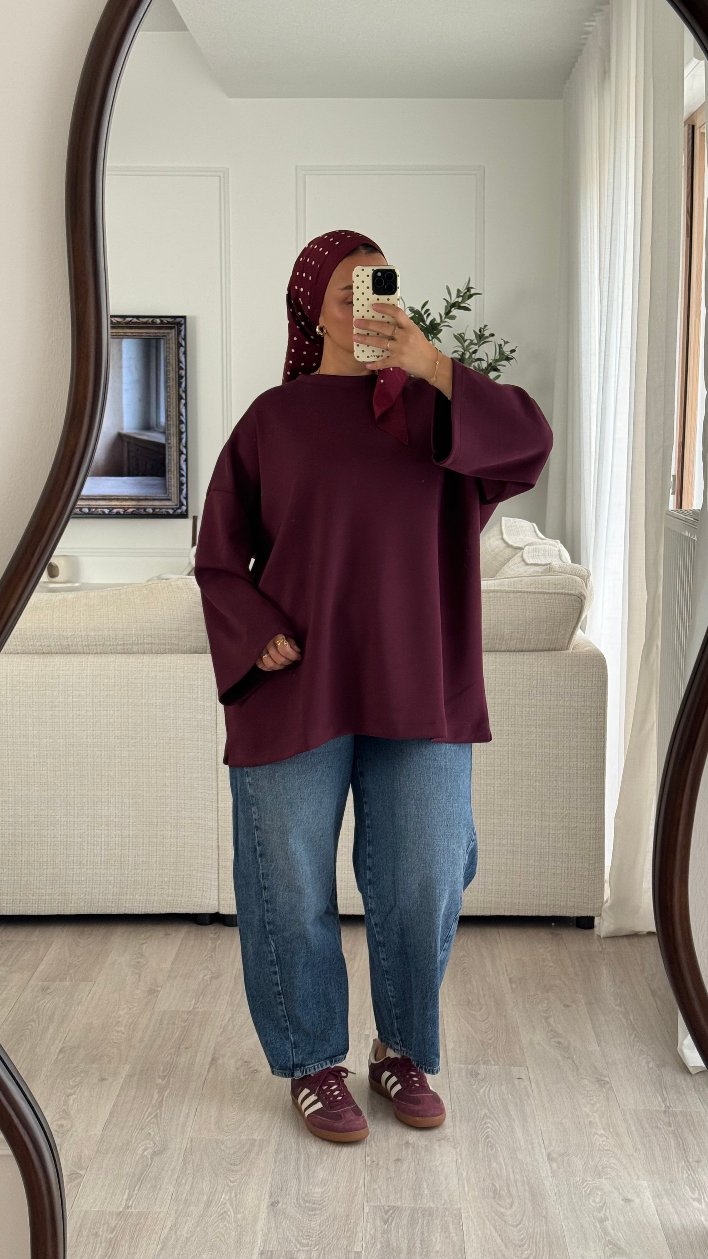 T-shirt Oversize en modal | Burgundy