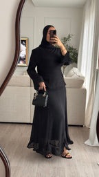 Jupe à volant | Noir