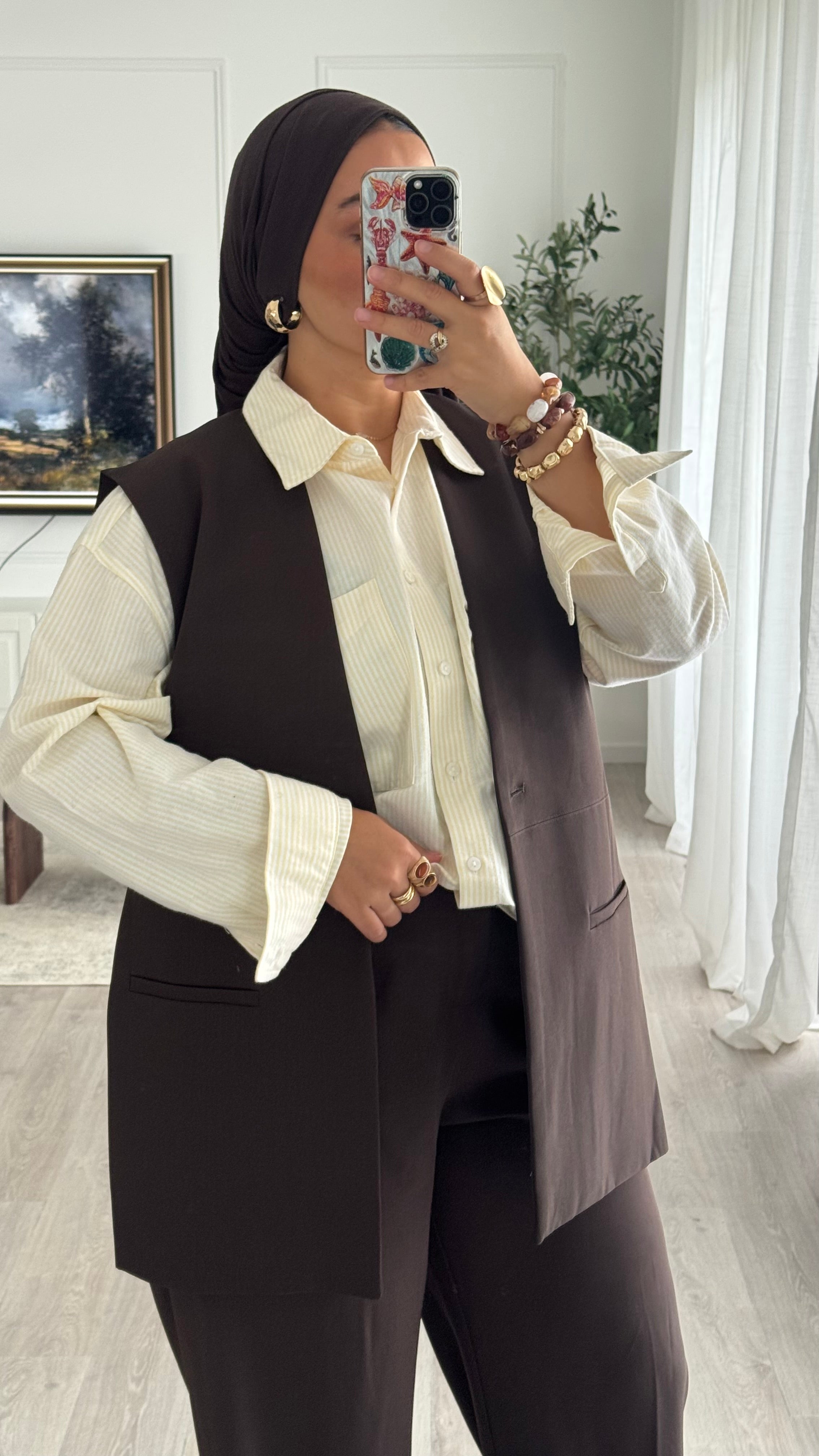 Aida sleeveless blazer | Chocolate