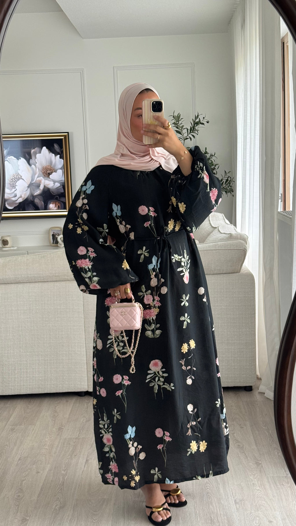 Robe Linaïa | Noir fleuris