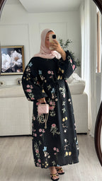 Robe Linaïa | Noir fleuris