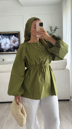 Blouse 100% cotton | Olive