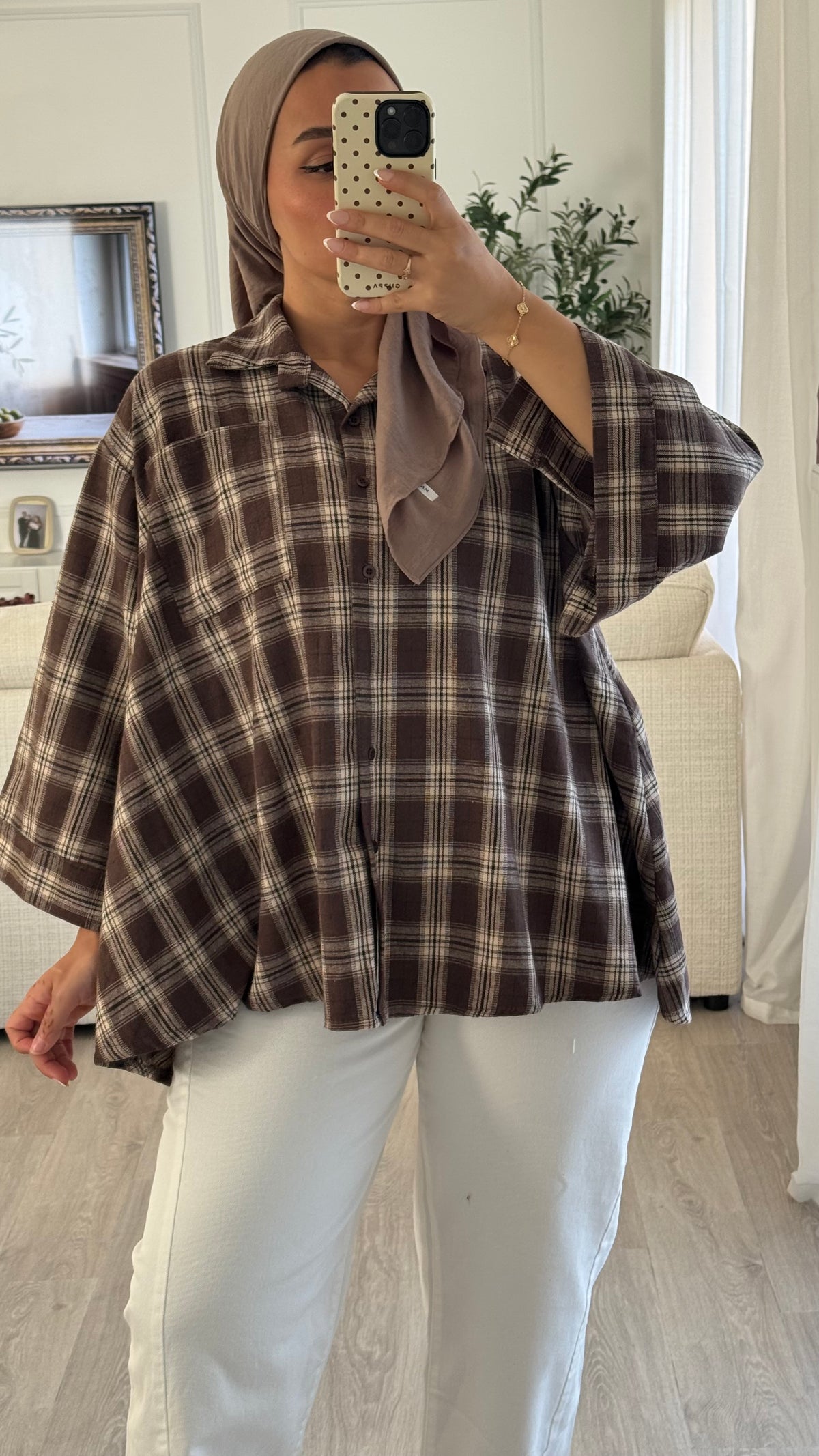 Chemise Oversize à carreaux | Chocobeige
