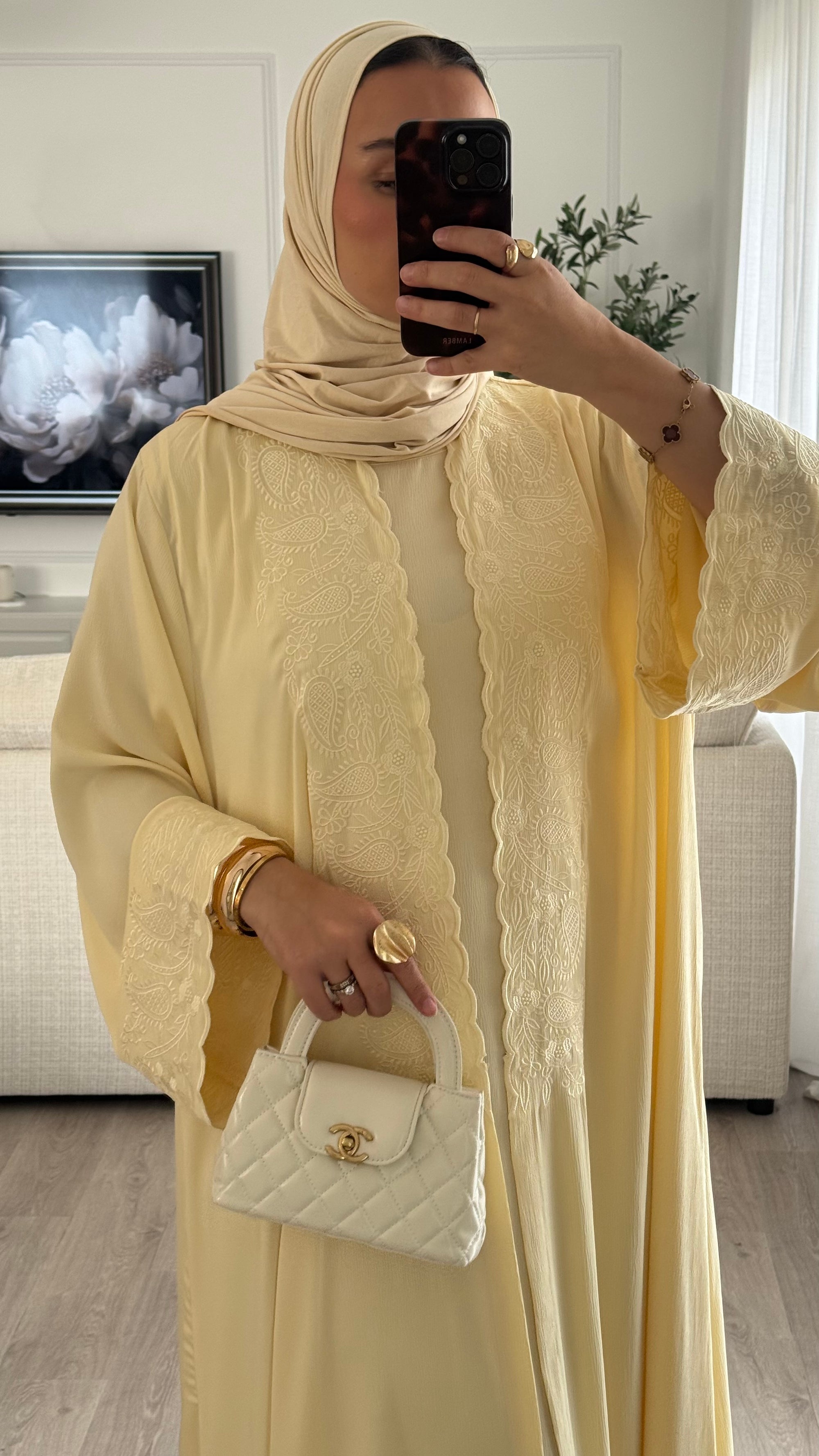 Ensemble Abaya Jawhara | Jaune