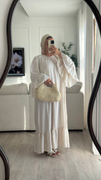 Robe à volant Vichy | Beige