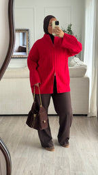 Gilet torsadée | Rouge