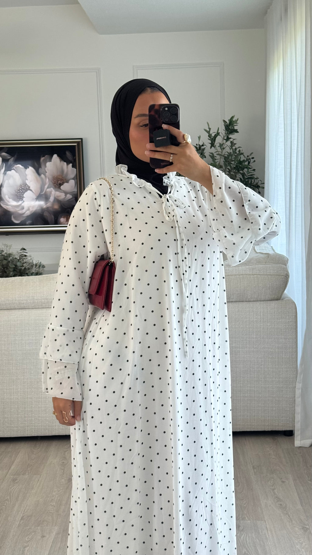 Robe à pois mousseline | Blanc