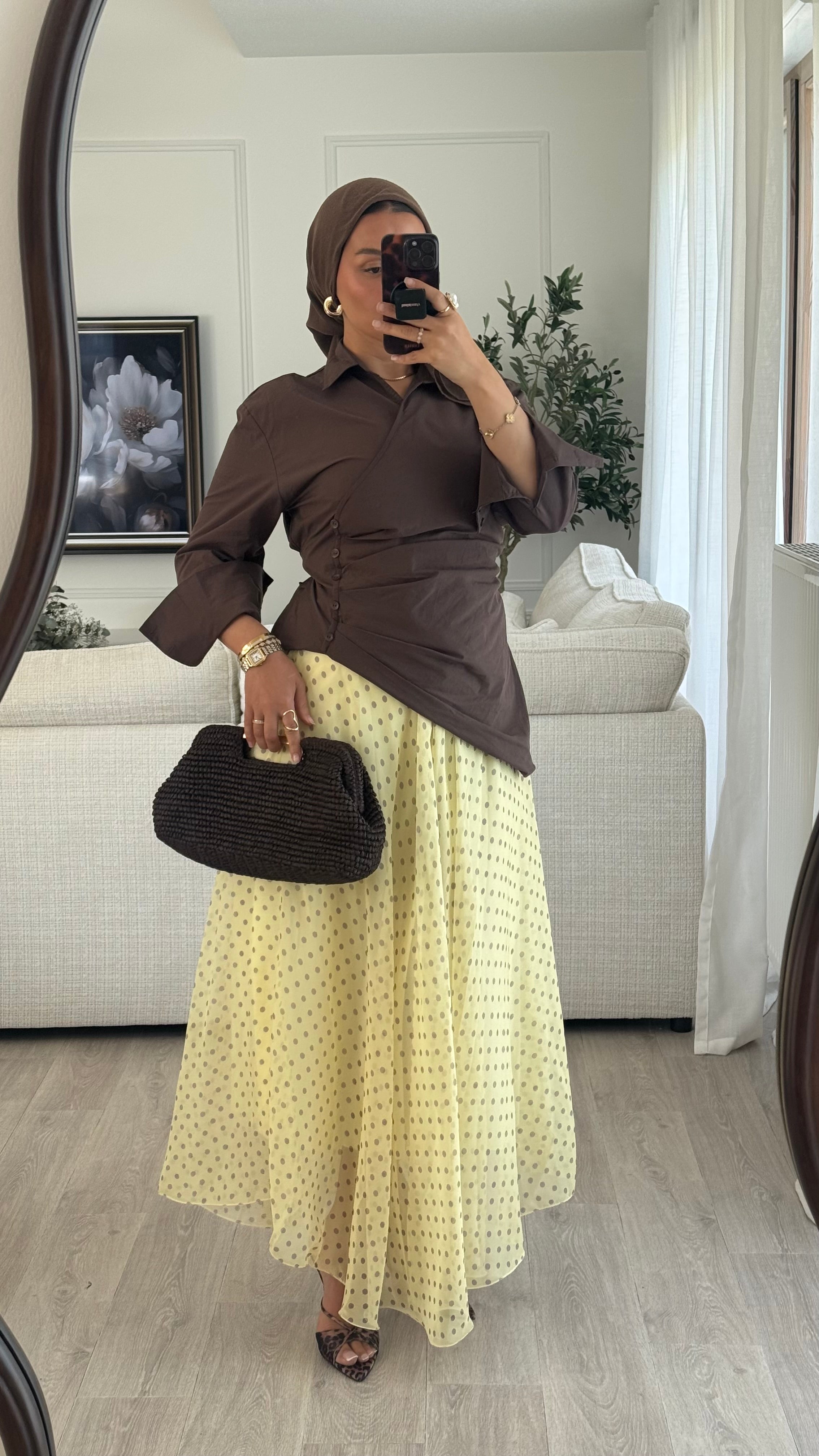 Jupe Organza pois  | Jaune