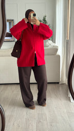 Gilet torsadée | Rouge