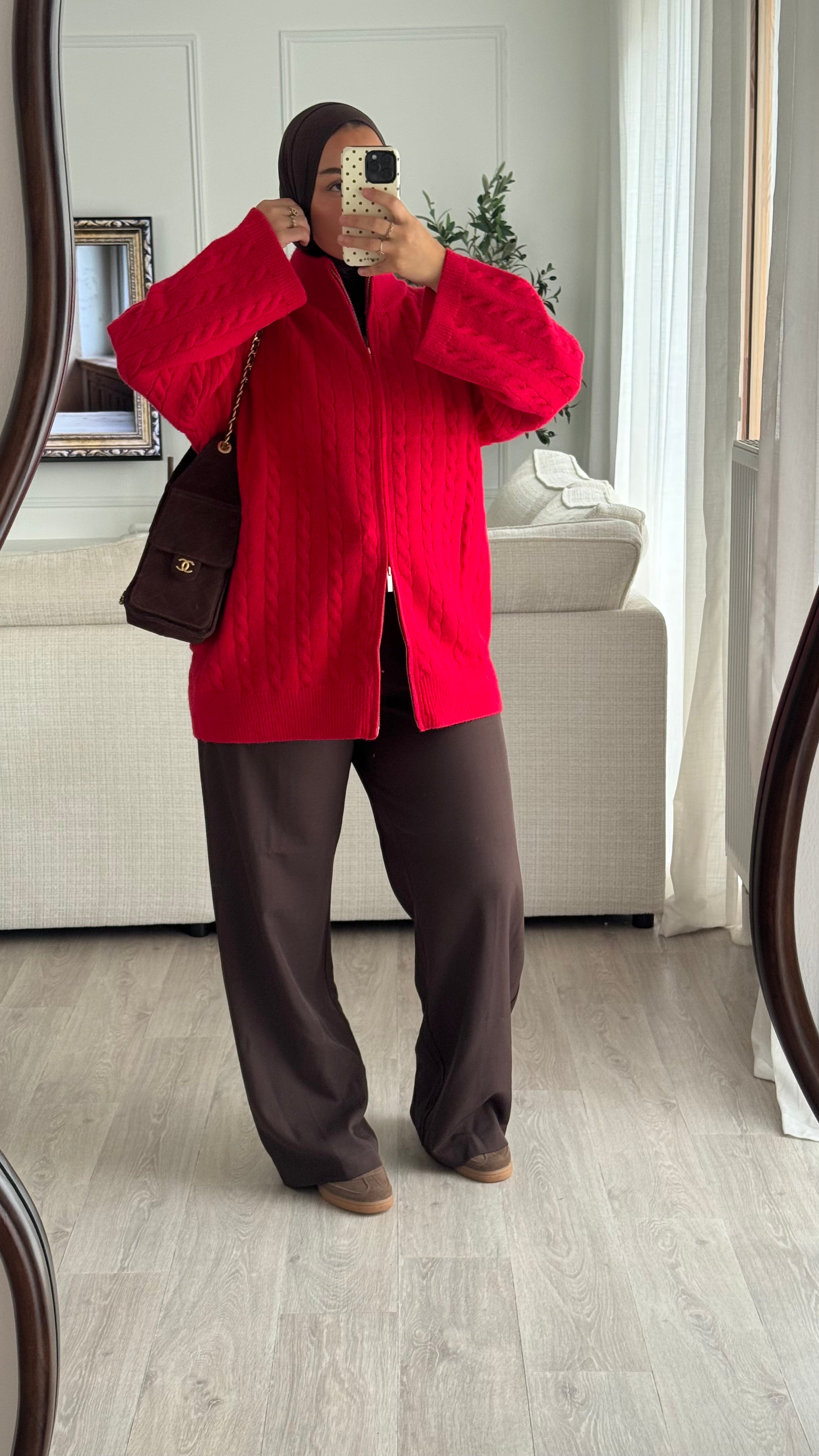 Gilet torsadée | Rouge