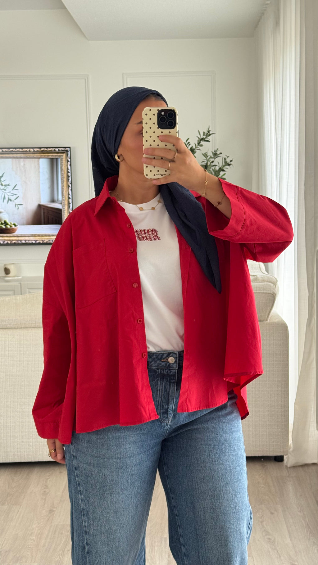 Chemise oversize | Rouge
