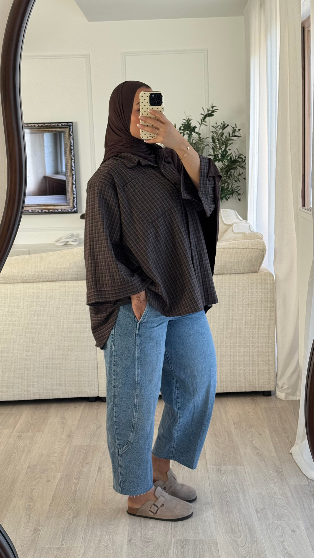 Chemise Oversize à carreaux | chocolat