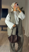 Aida sleeveless blazer | Taupe