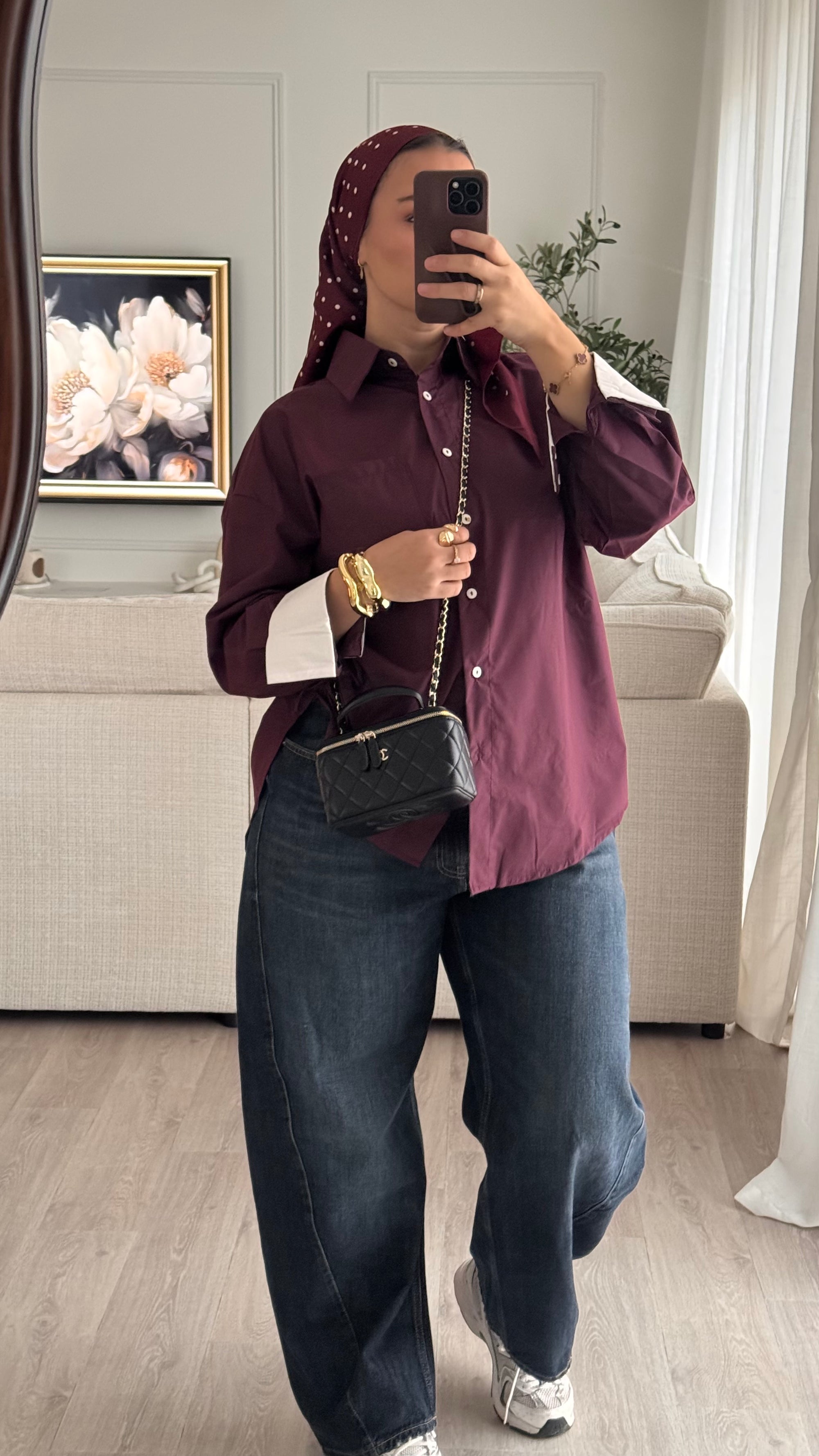 Chemise Oversize à revers | Bordeaux