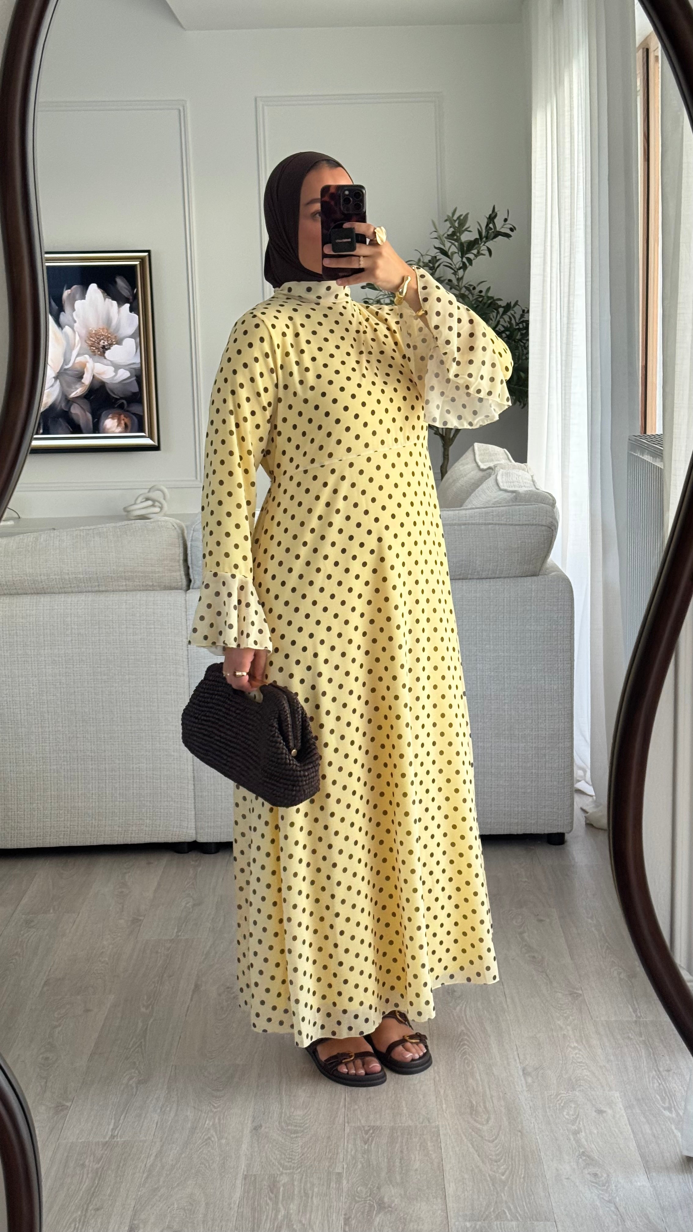 Robe à pois Kayna | Jaune