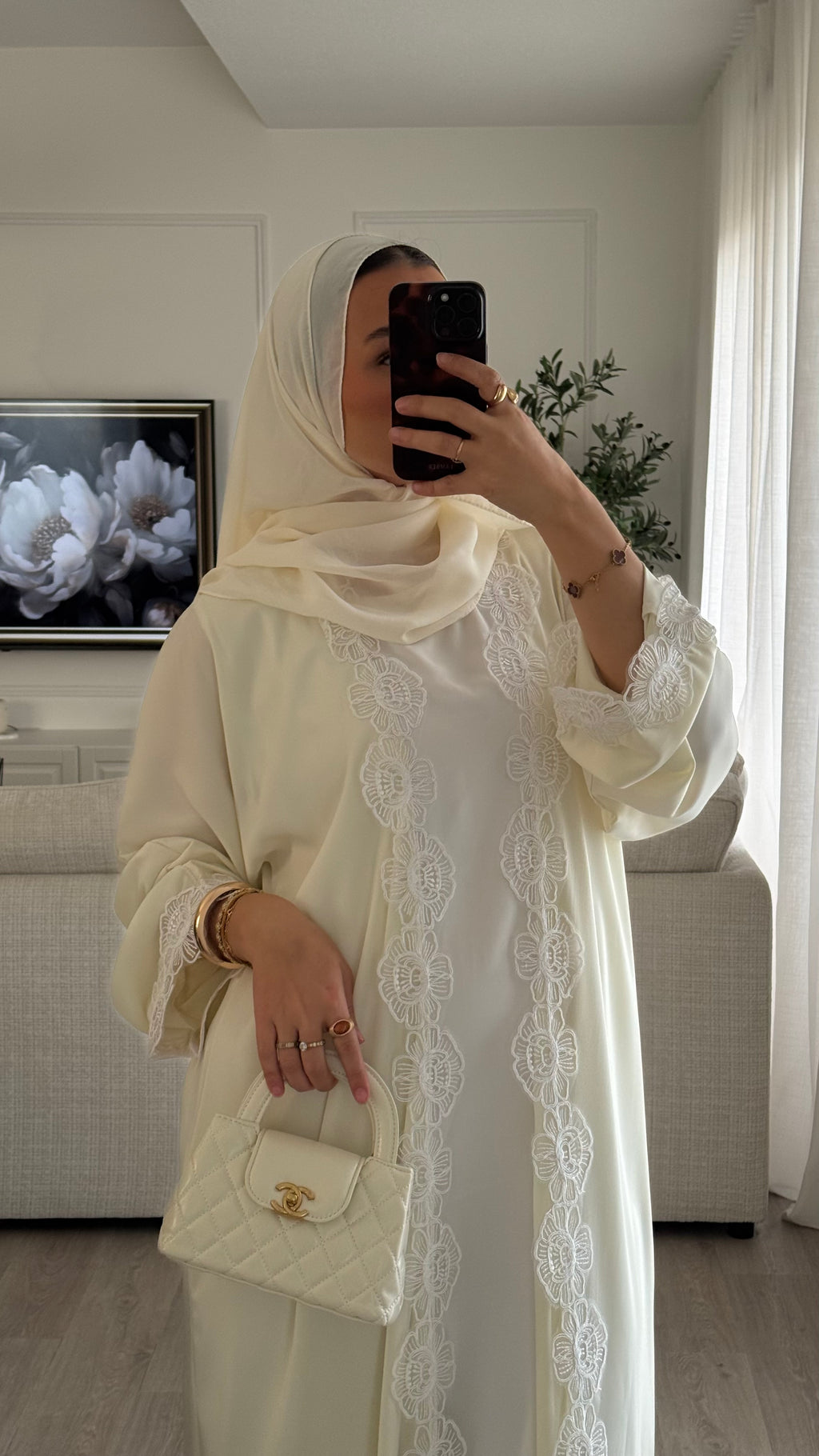 Abaya Al Maha | Écru [ Édition spéciale – Création Dubaï]