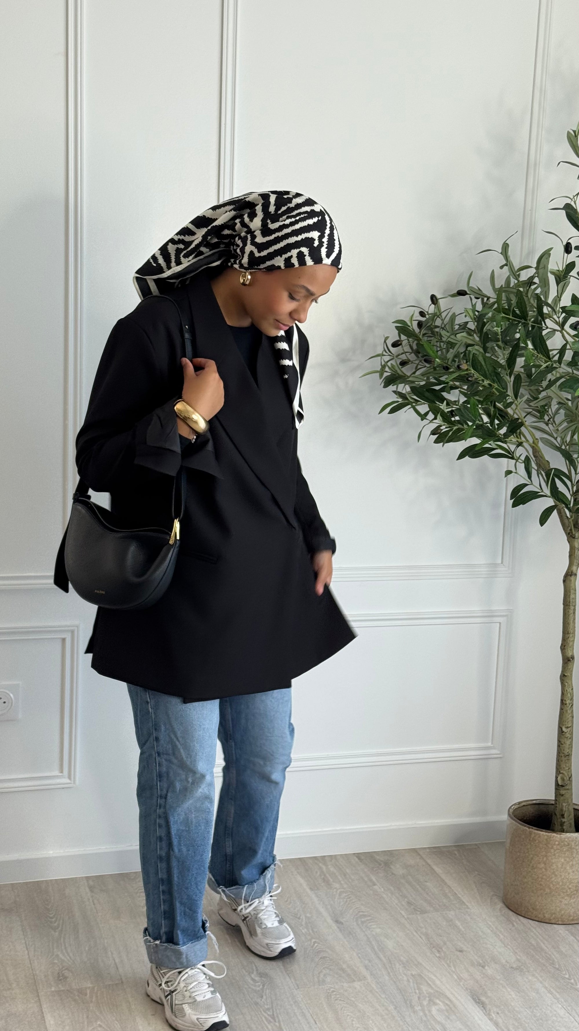 Blazer croisée oversize l Noir