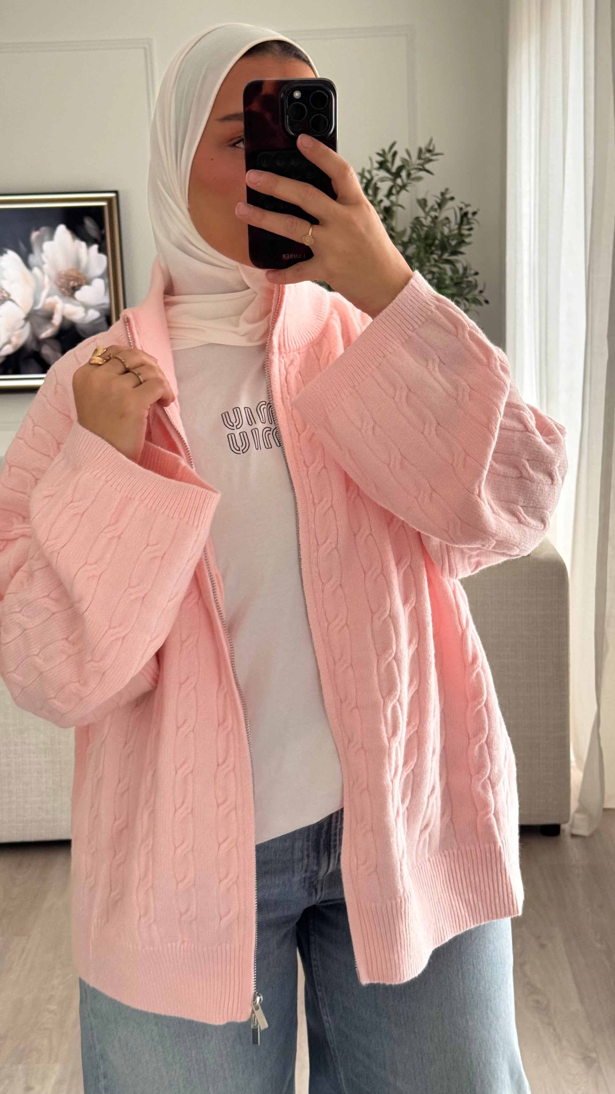 Gilet torsadée | Rose