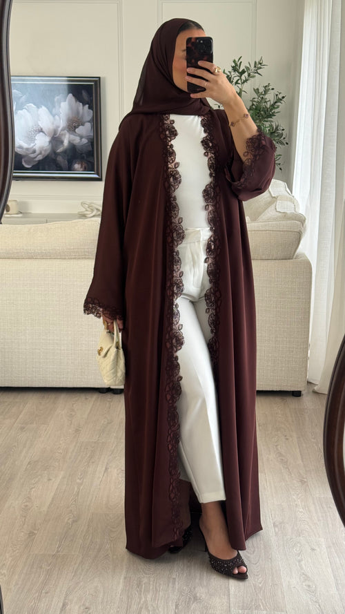 Abaya Lace | Chocolat [Édition spéciale – Création Dubaï]