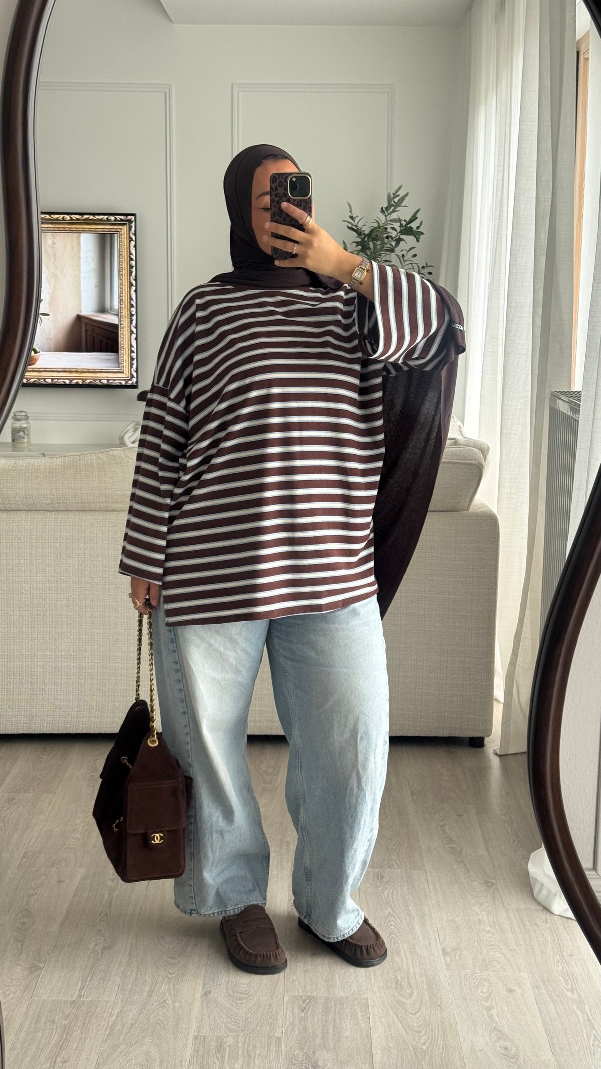 T-Shirt Oversize rayé | Bleu -Choco