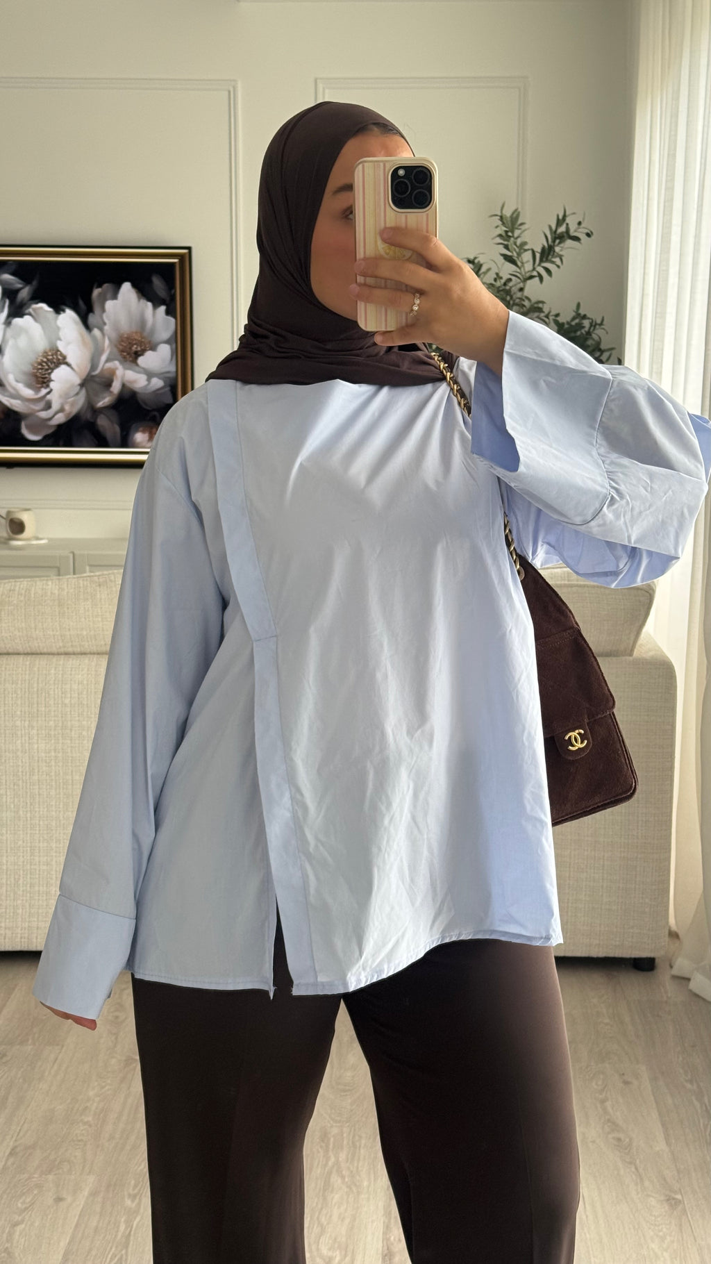 Blouse fentes | bleu
