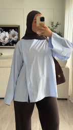 Blouse fentes | bleu